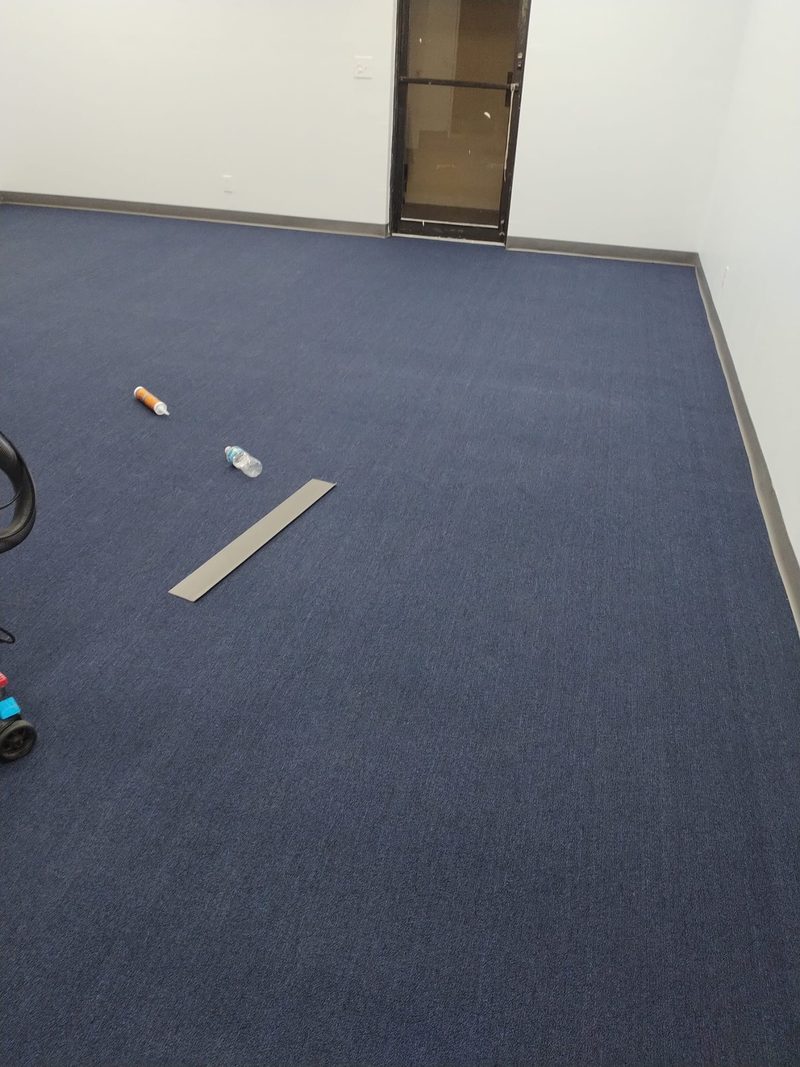 Commercial carpet installed in an office space